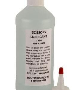 Bottle of scissors lubricant. Sharp Knives Sales and Training Ltd. Scissor and Blade sharpening training courses. Bath, Radstock